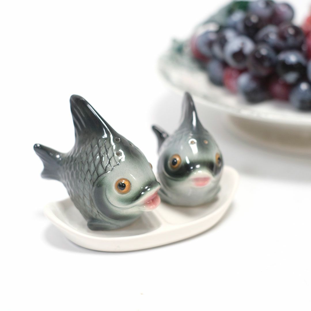 ヴィンテージ ソルト＆ペッパー スパイスシェイカーセット / 魚