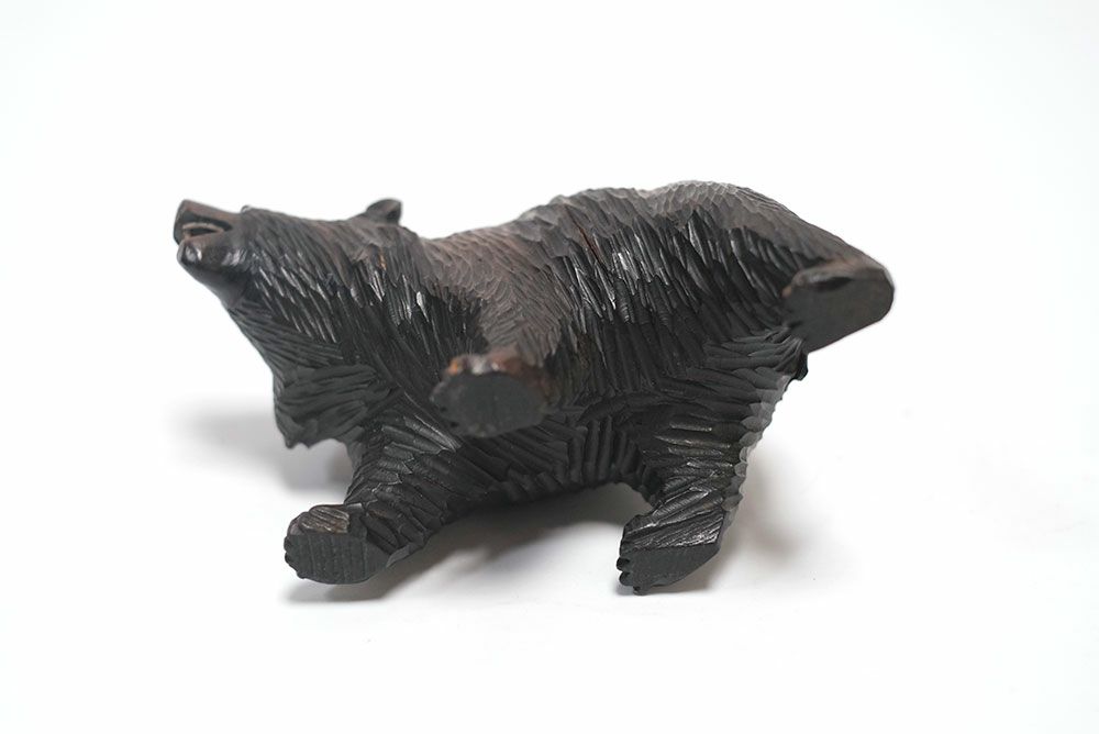アンティークオブジェ 可愛らしい表情の木彫り熊 スイス 置物7