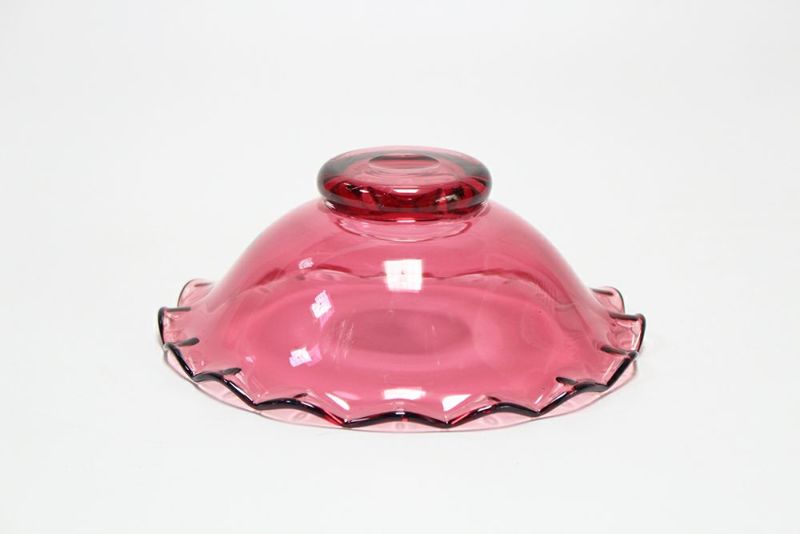 アンティークグランベリーガラスボウル イギリス 独特な赤い色のガラス 