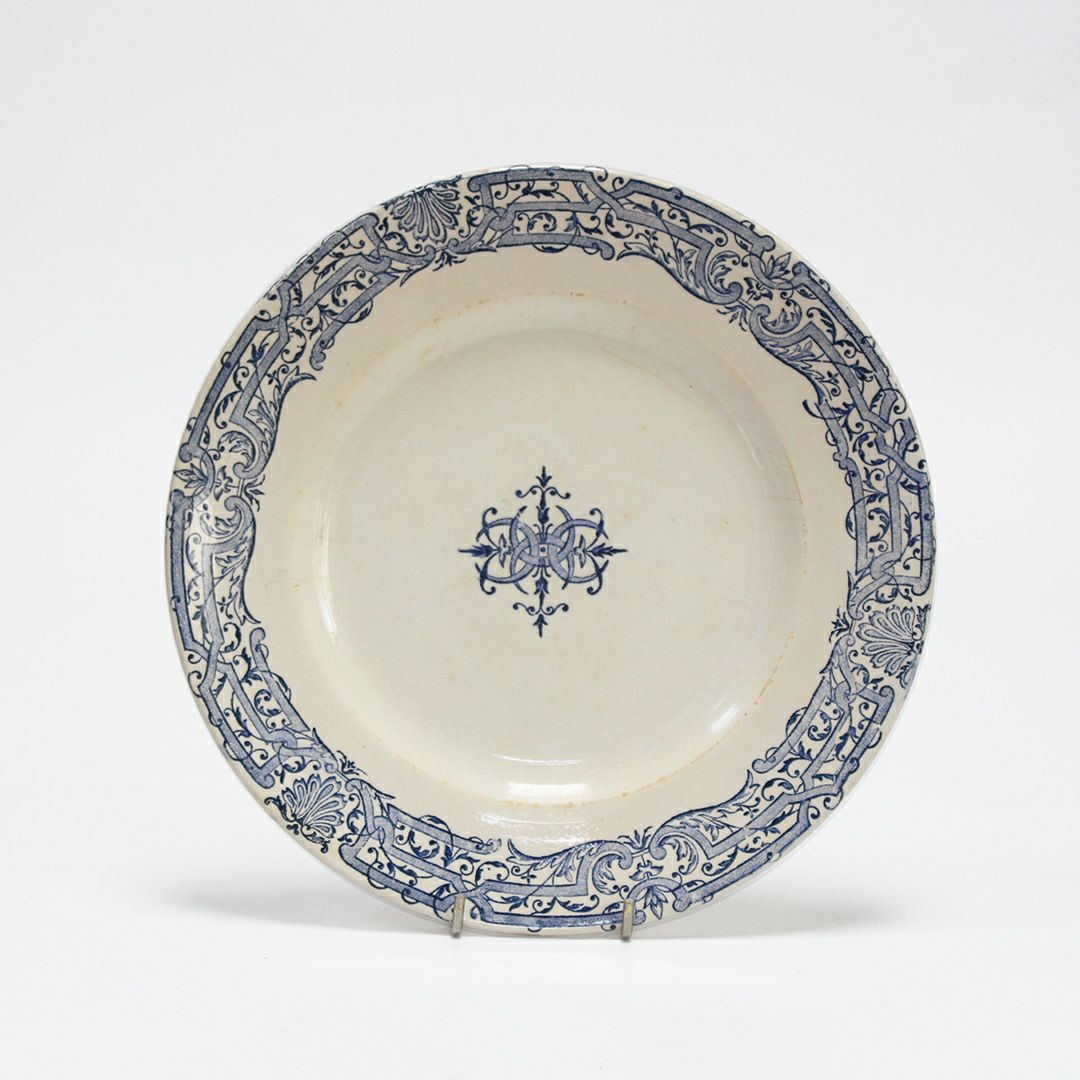 アンティーク ディナープレート フランス サンタマン窯（Saint-Amand）食器 A. Lebacqz & M. Bouchart皿