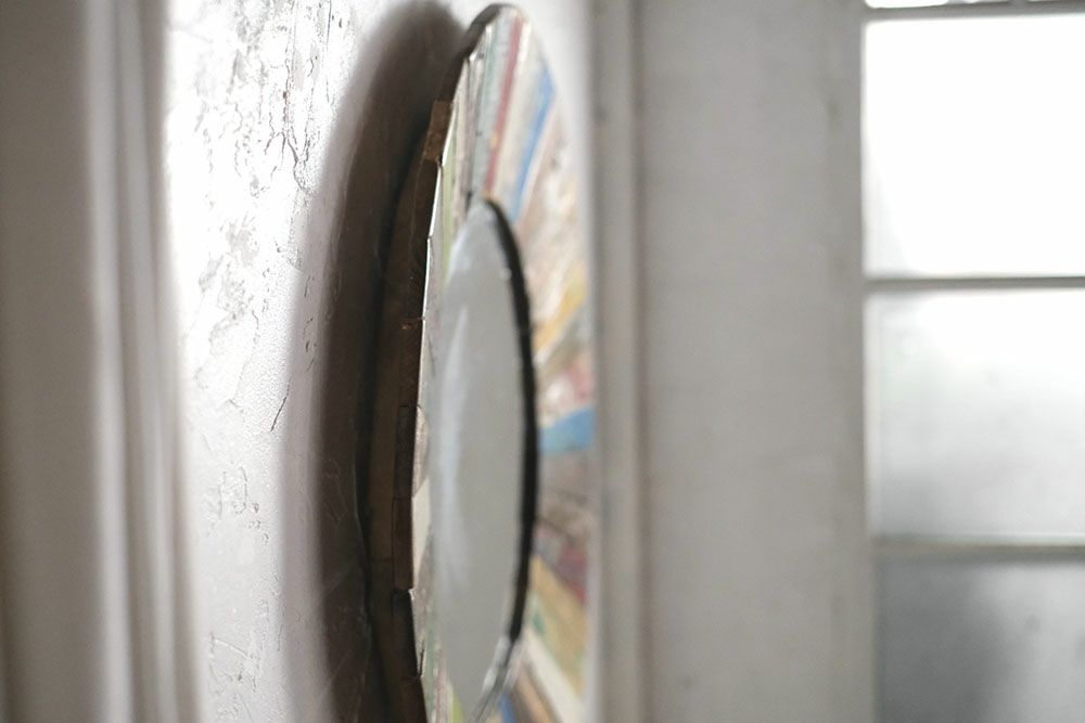 オールドチーク・ラウンドミラーL 壁掛けミラー 鏡