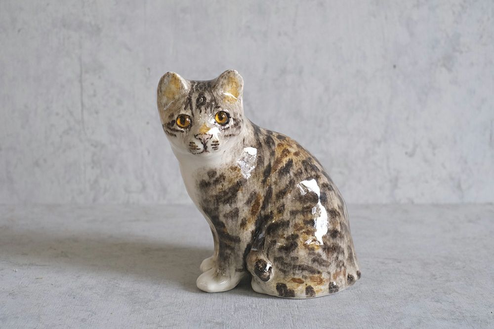 ヴィンテージ WINSTANLEY CAT/ケンジントンキャット・キジ白猫 イギリス 陶芸作家Jenny Winstanley1