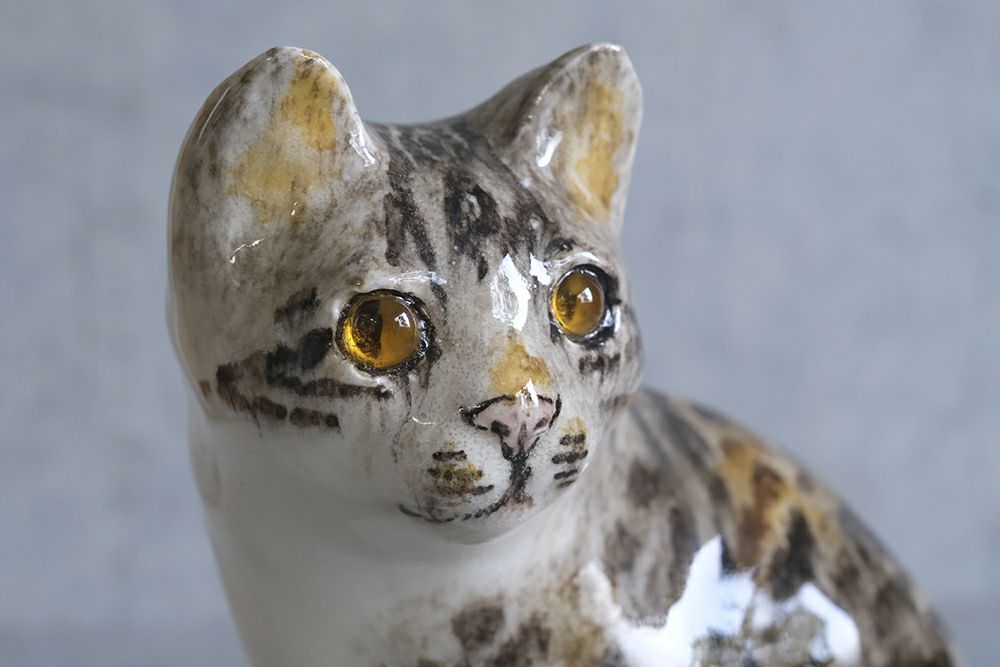 ヴィンテージ WINSTANLEY CAT/ケンジントンキャット・キジ白猫 イギリス 陶芸作家Jenny Winstanley4