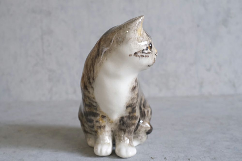 ヴィンテージ WINSTANLEY CAT/ケンジントンキャット・キジ白猫 イギリス 陶芸作家Jenny Winstanley5