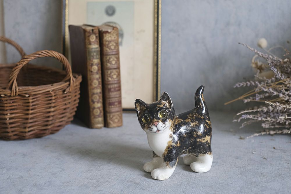 ★ヴィンテージ WINSTANLEY CAT/ケンジントンキャット・サビ猫 子猫 イギリス 陶芸作家Jenny Winstanley