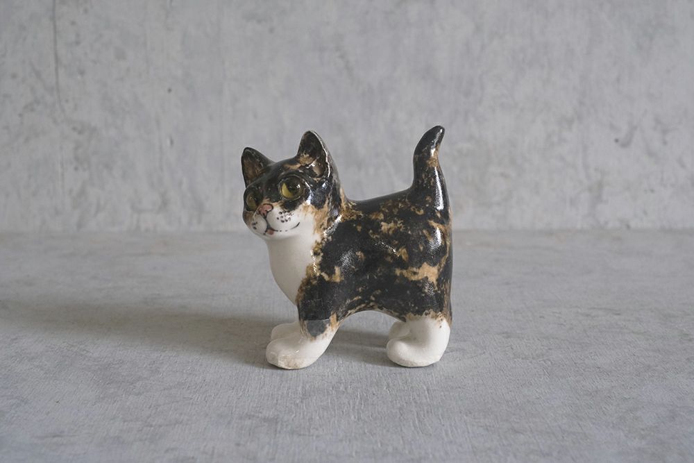 ★ヴィンテージ WINSTANLEY CAT/ケンジントンキャット・サビ猫 子猫 イギリス 陶芸作家Jenny Winstanley1