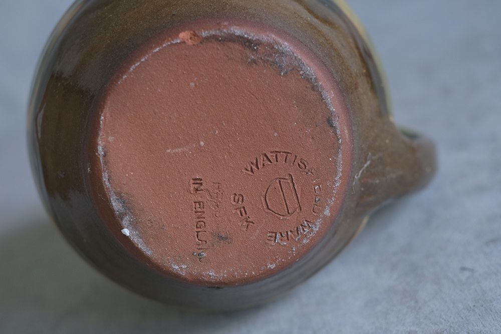 ヴィンテージピッチャー イギリス Wattisfield Ware Art Pottery 陶器の水差し6