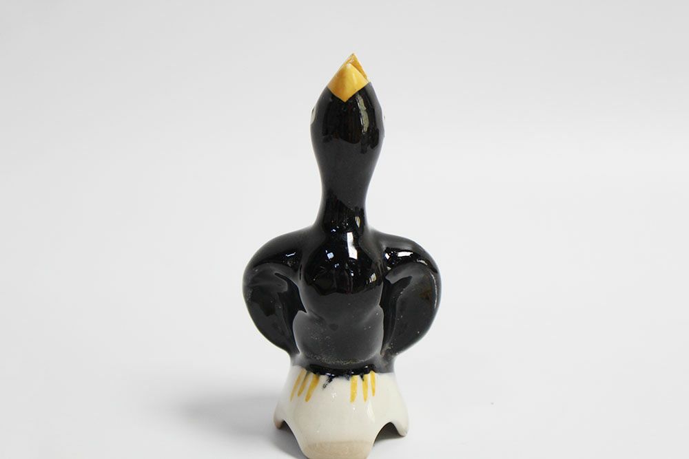 アンティーク ブラックバードパイファネル ヴィクトリアン時代に発明された可愛らしいツール 陶器の鳥2