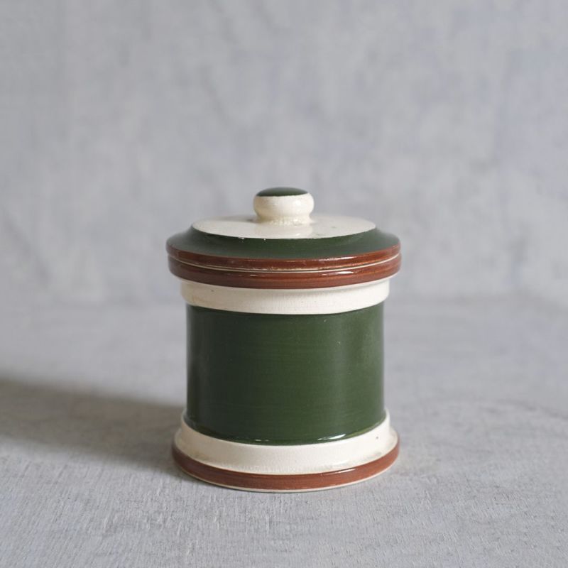 アンティークキャニスター イギリス 深緑の陶器の保存容器の通販 アンティークショップMALTOオンライン