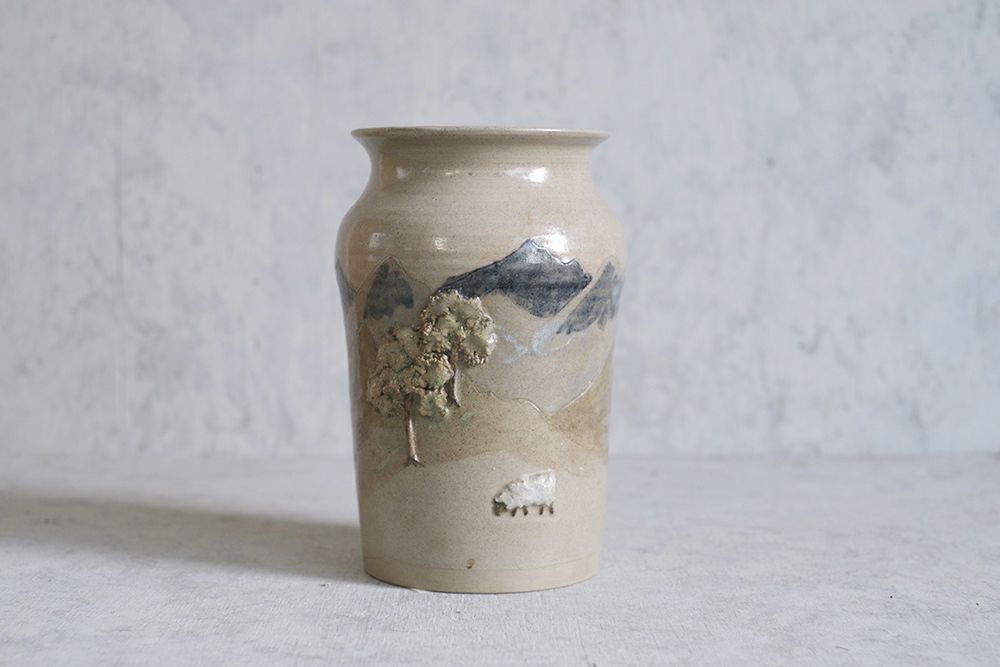ヴィンテージフラワーベース スコットランド 作家物 アートオブジェ 花瓶1
