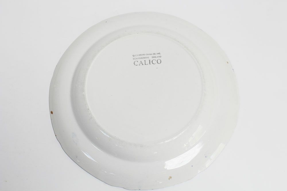 ヴィンテー皿イギリス青花柄CALICO5