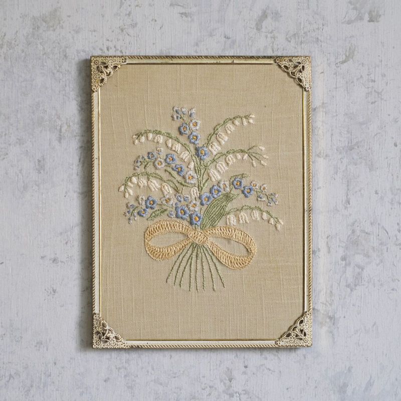 ヴィンテージピクチャー 花の刺繍絵 イギリスの通販 アンティーク ...
