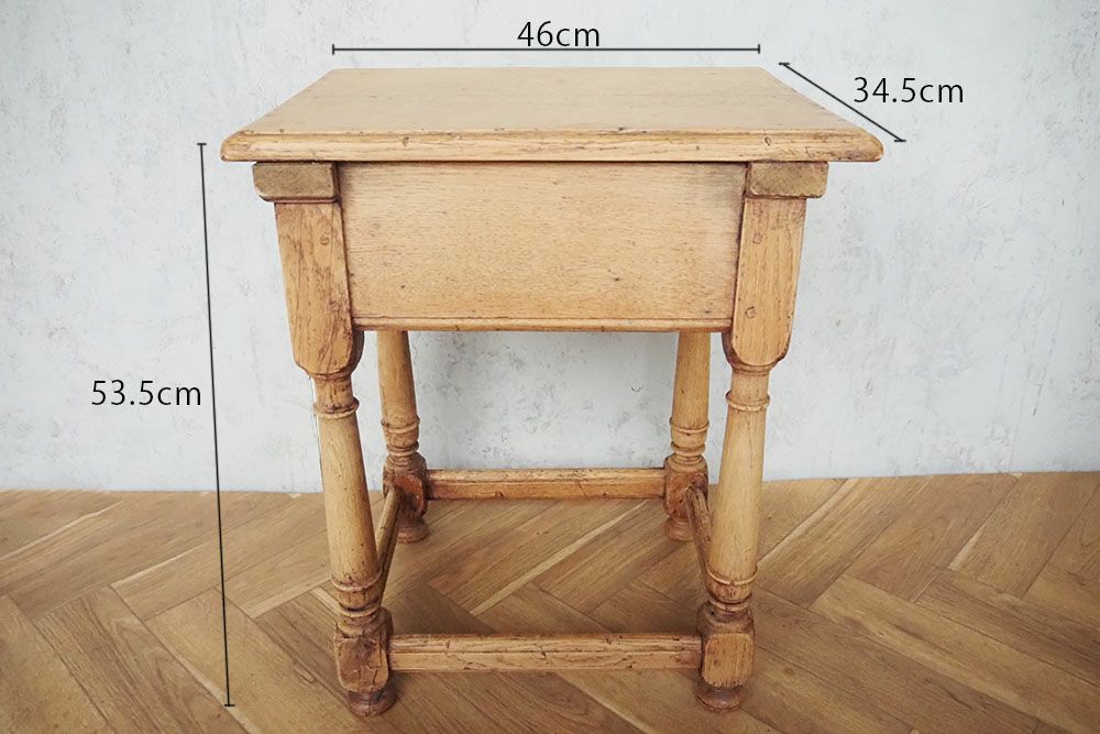 アンティーク ドロワー付きサイドテーブル 剥離された ナイトテーブル
