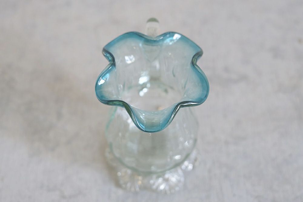 アンティーク 小さなガラスジャグ イギリス ピッチャー