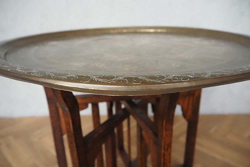 アンティーク フォールディングトレイテーブル オリエンタルデザイン