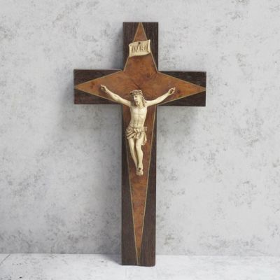 フランス アンティーク イエス キリスト 十字架 クロス マリア 真鍮