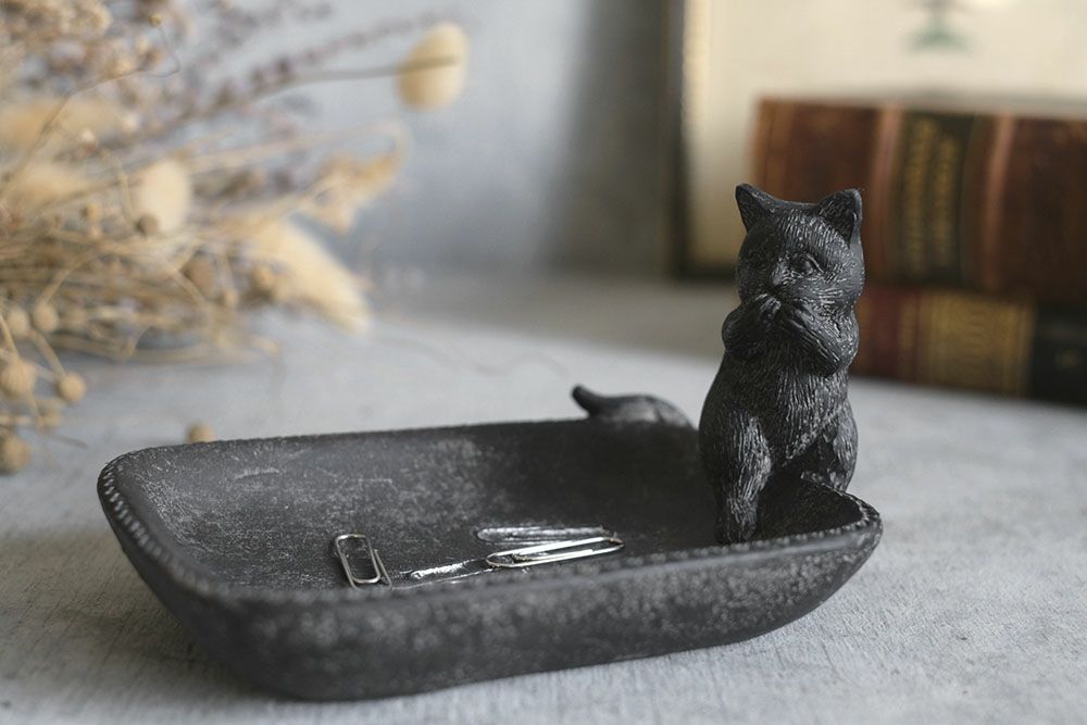 かわいい(u)猫のトレイ 動物雑貨 おしゃれなインテリア雑貨屋MALTO