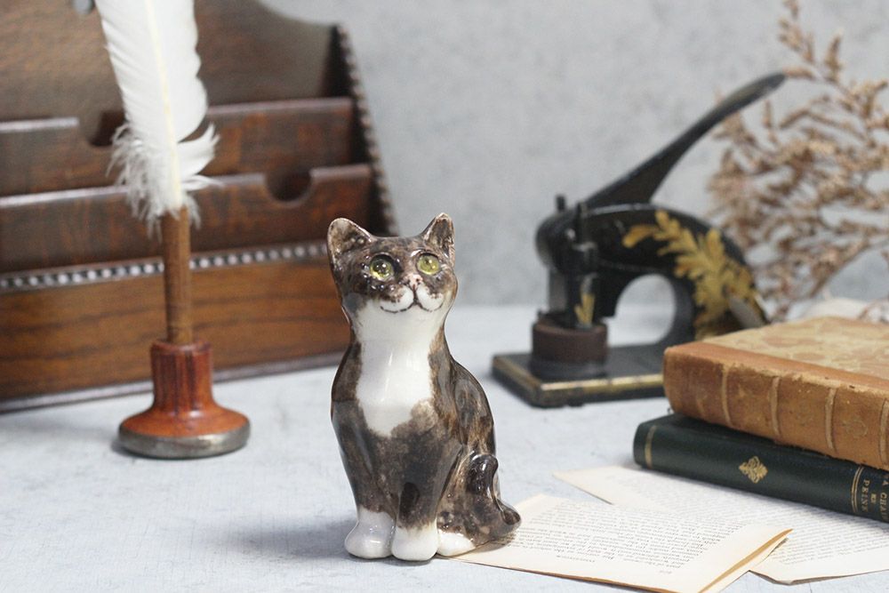 ヴィンテージ WINSTANLEY CAT/ケンジントンキャット サビ猫の子猫 イギリス 陶芸作家Jenny Winstanley.