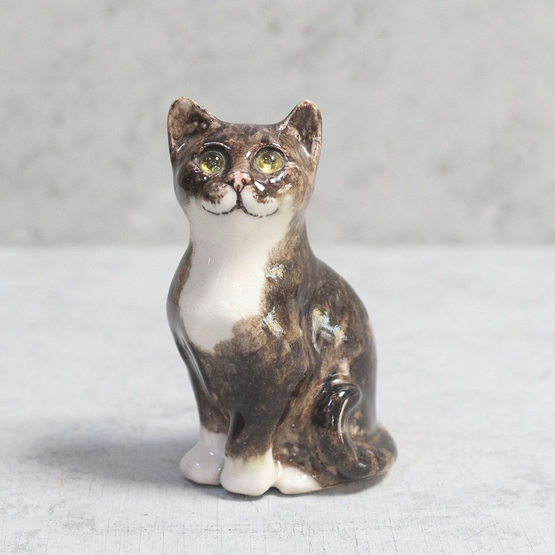 ヴィンテージ WINSTANLEY CAT/ケンジントンキャット サビ猫の子猫 イギリス 陶芸作家Jenny Winstanleyオブジェ