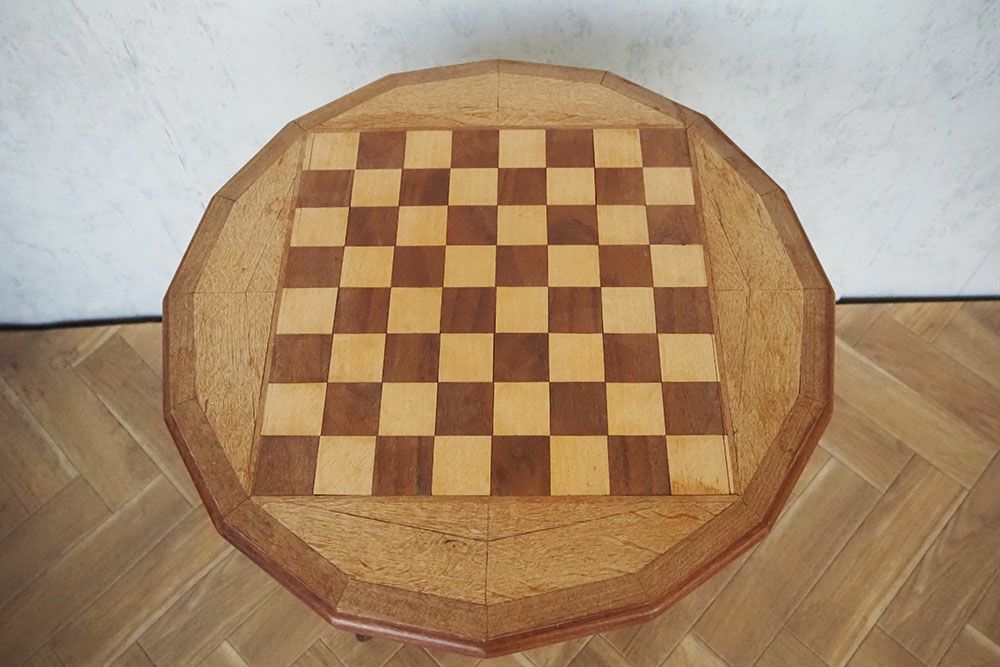 アンティーク ゲームテーブルB パーケットリー チェステーブル02