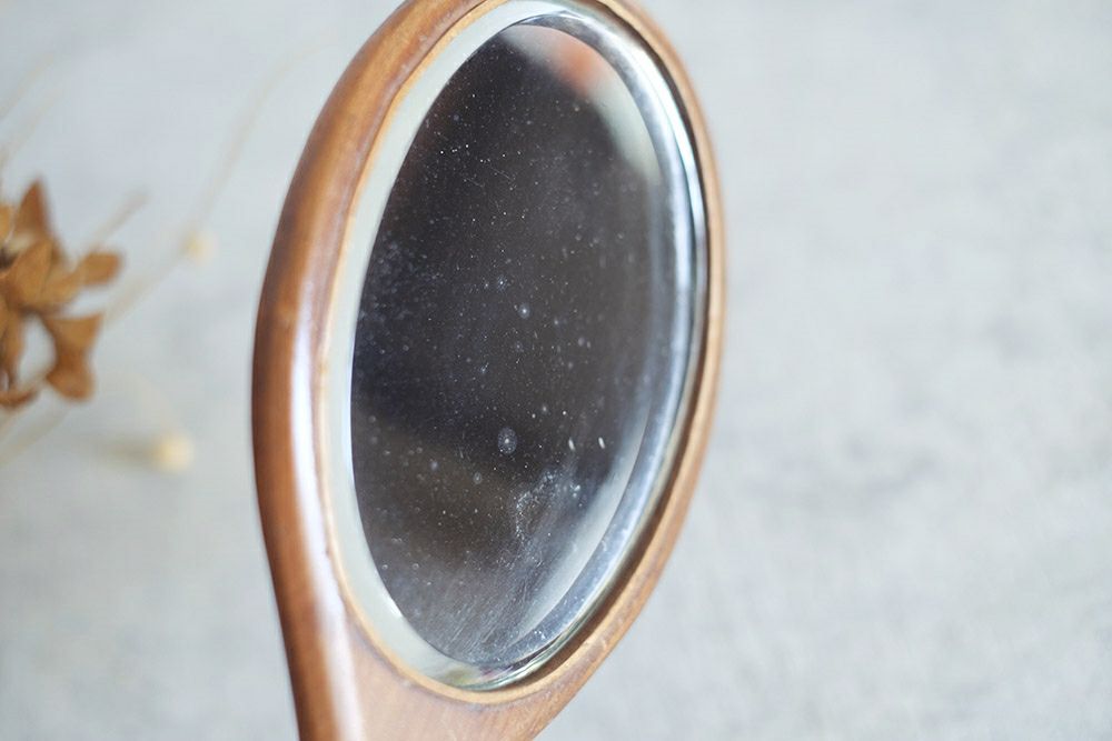 アンティークハンドミラーイギリス木製手鏡3