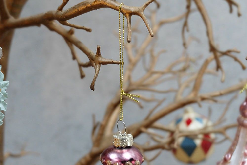 グラスフィニアル クリスマスオーナメント/ピンク