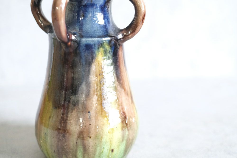 ヴィンテージフラワーベース 作家物 色彩綺麗な花瓶3
