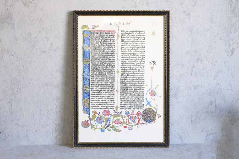 美術複製グーテンベルク聖書ヴィンテージアートプリント、ヨハネス・グーテンベルク