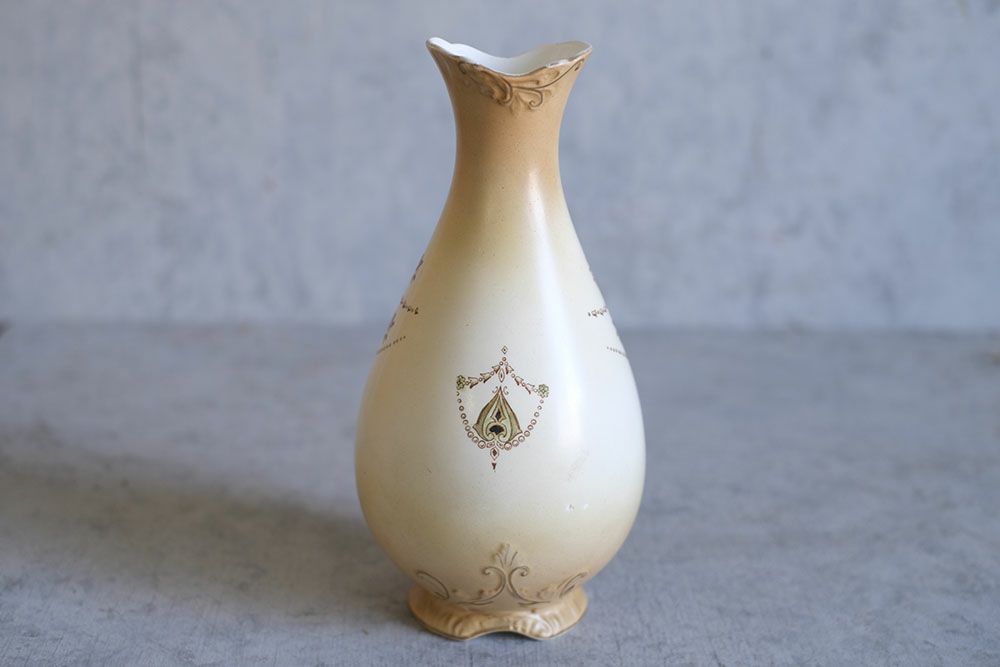 アンティークフラワーベース イギリス CROWN DEVON 陶器の花瓶4