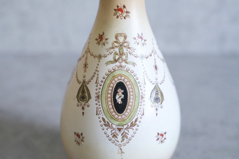 アンティークフラワーベース イギリス CROWN DEVON 陶器の花瓶5