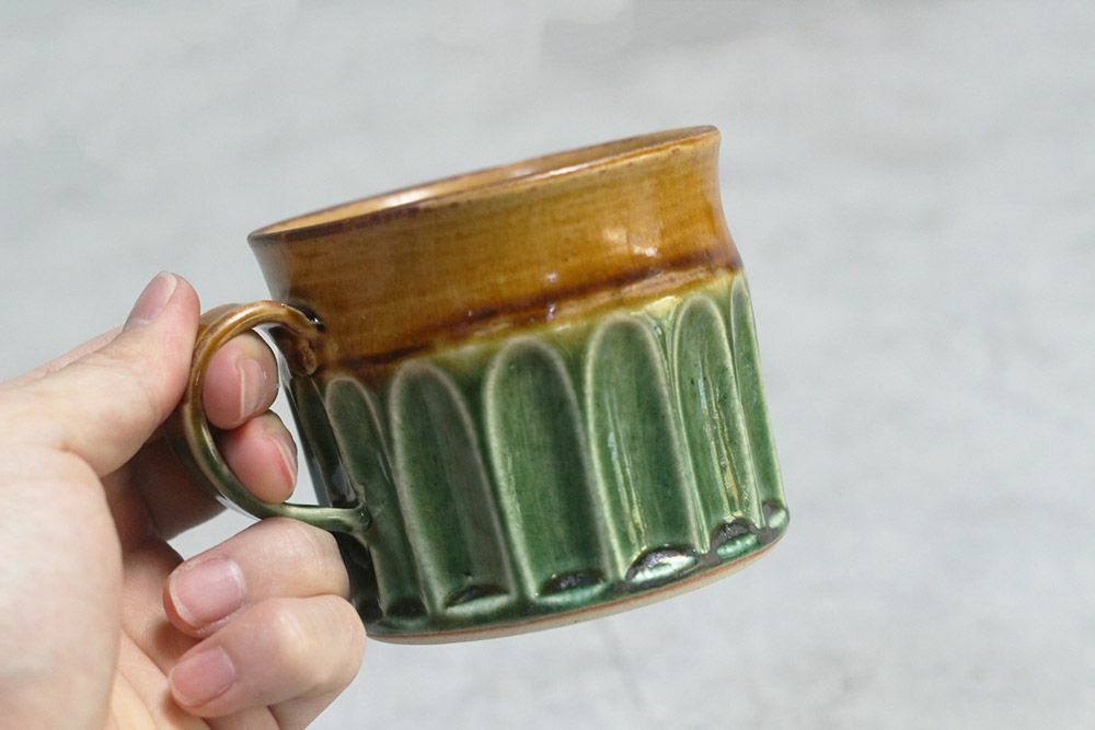美濃焼 マグカップ 深緑 日本製