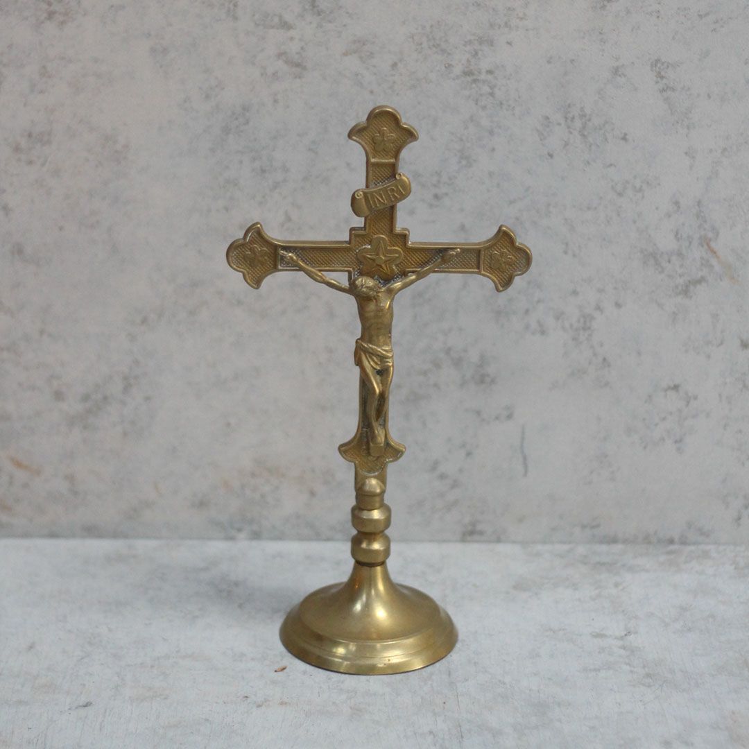 アンティーク 真鍮の十字架/フランス crucifix(クルーシフィクス) 宗教小物1