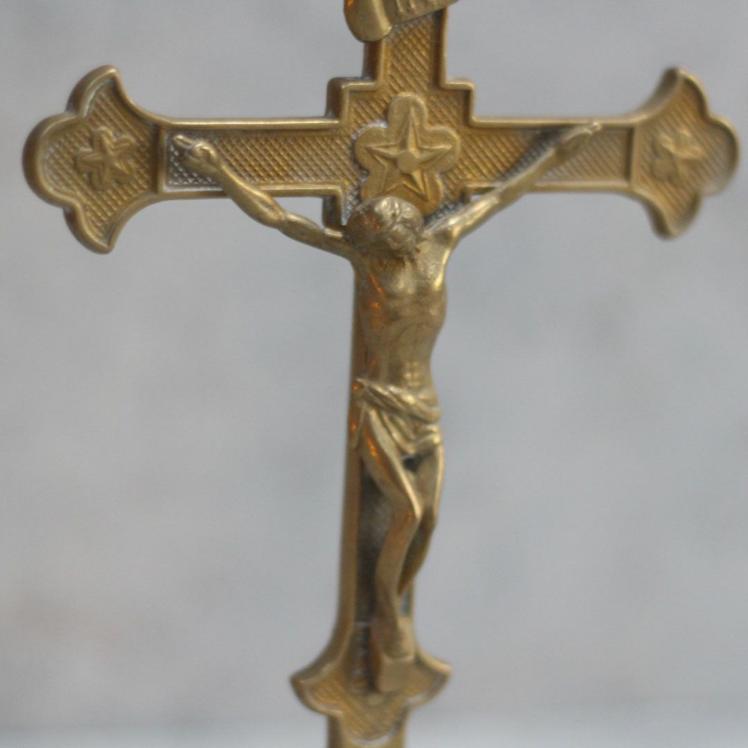 アンティーク 真鍮の十字架/フランス crucifix(クルーシフィクス) 宗教小物3