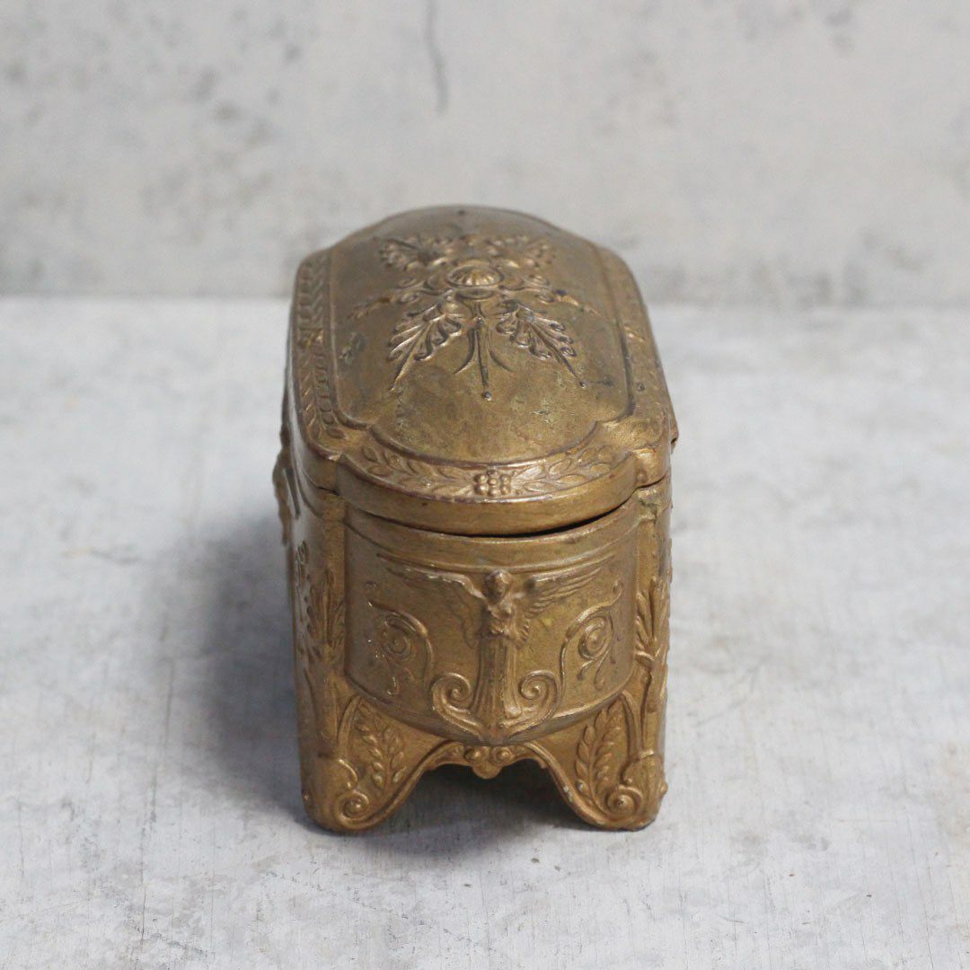アンティークジュエリーケース フランス 19世紀 金属製宝石箱 アクセサリーケース 収納.