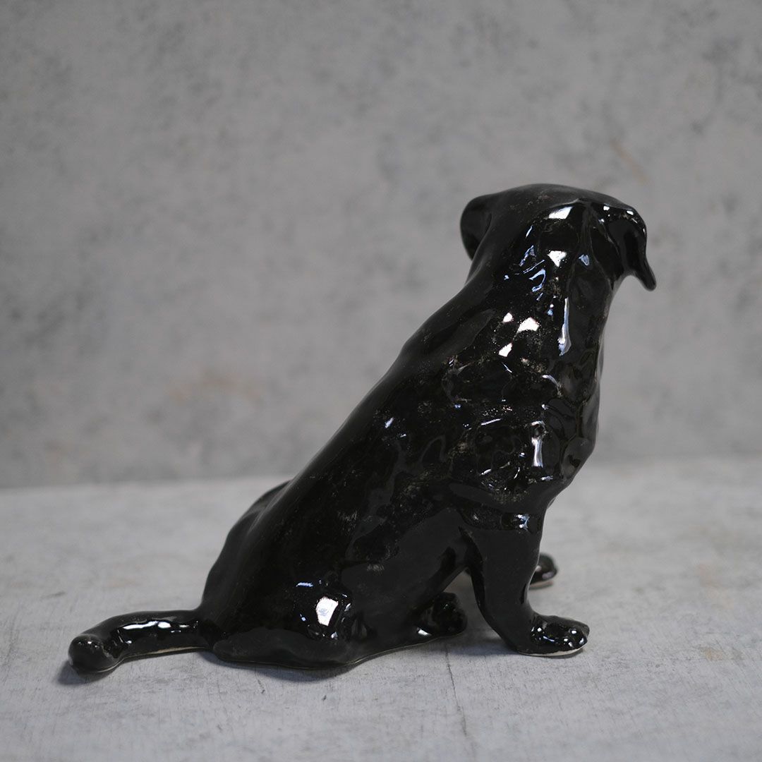 ヴィンテージ WINSTANLEY DOG/ケンジントンドッグ 黒いラブラドール イギリス 陶芸作家Jenny Winstanley 置物３