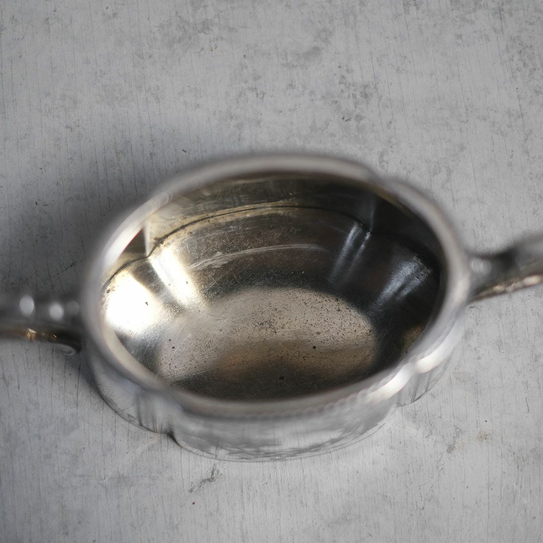 アンティーク シルバープレートシュガーポット ドラムシェイプ シルバープレート7