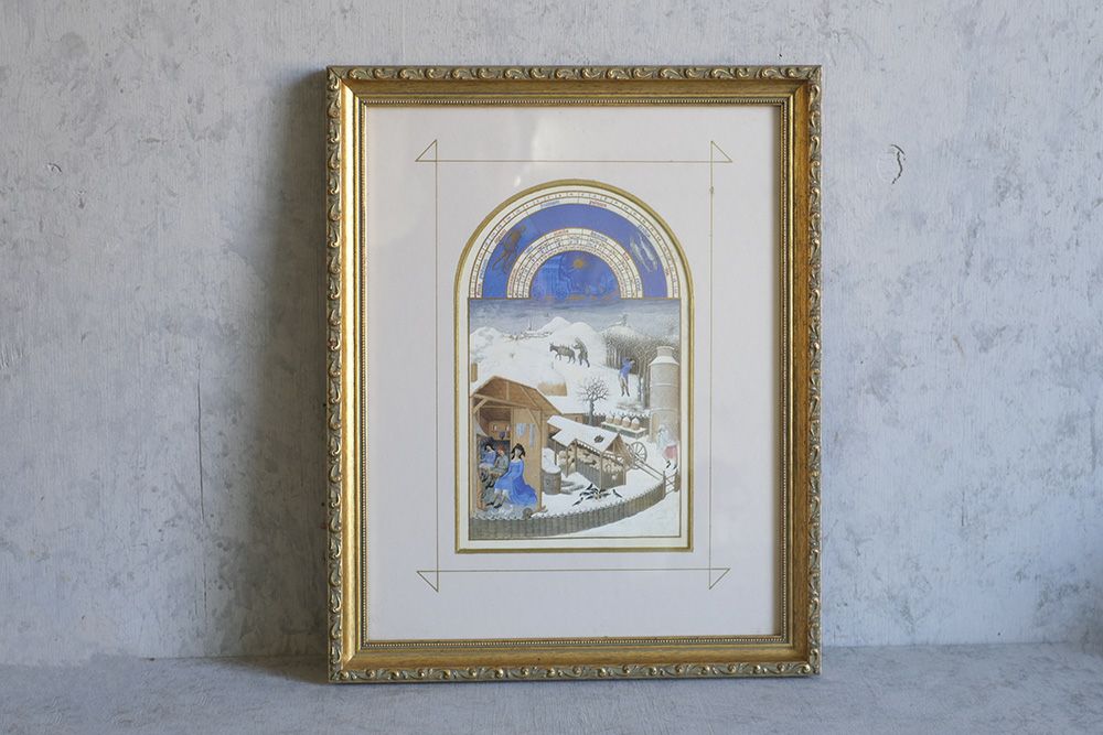  ヴィンテージピクチャー Les Tr&#232;s Riches Heures du duc de Berry フランス 絵