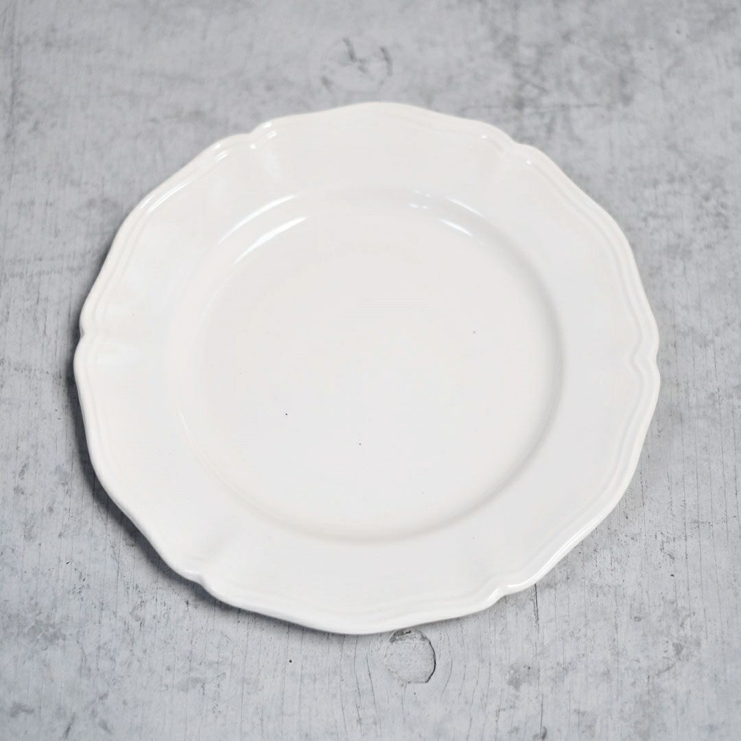 アンティーク皿 フラワーリムプレート 白 花リム皿1