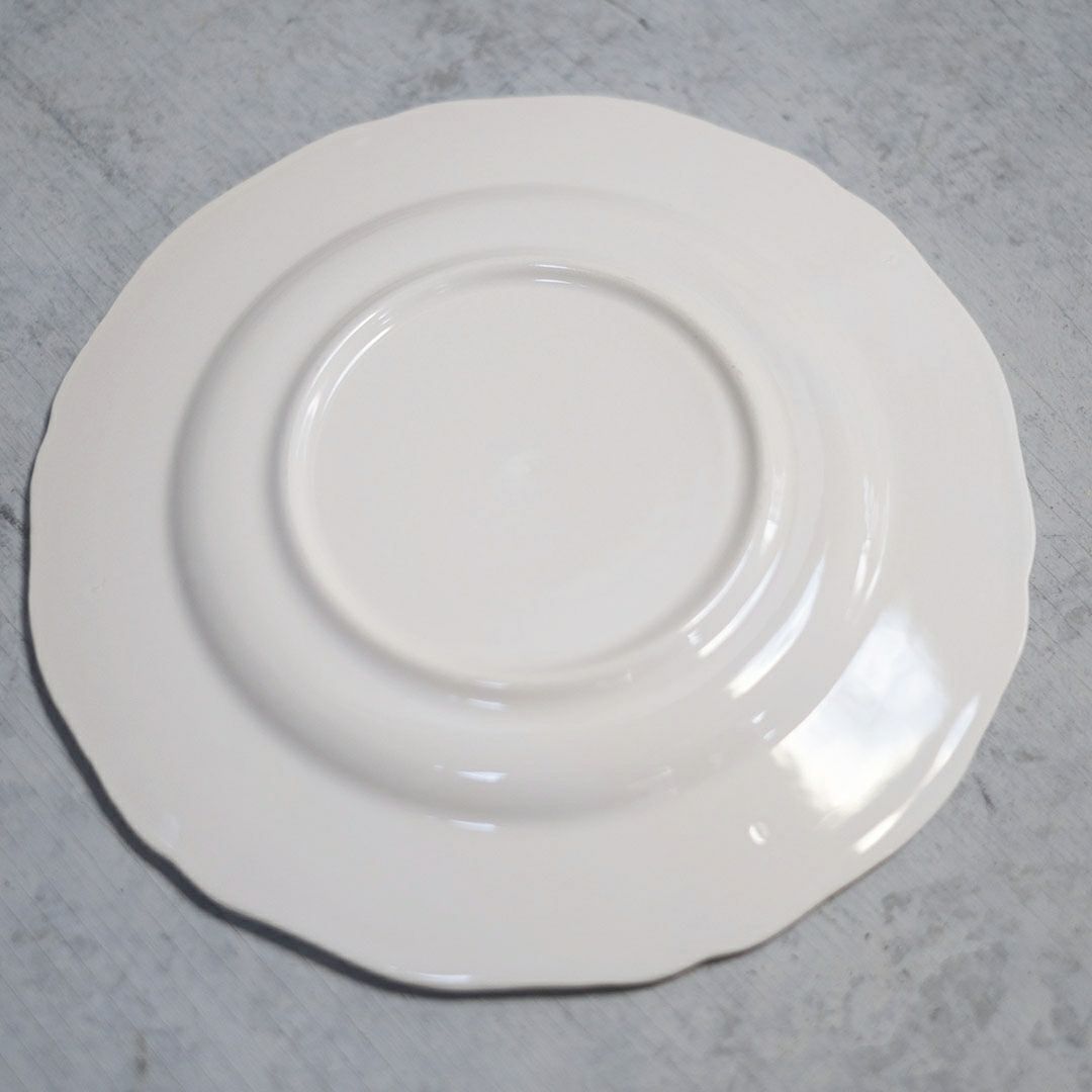 アンティーク皿 フラワーリムプレート 白 花リム皿の通販 アンティーク 
