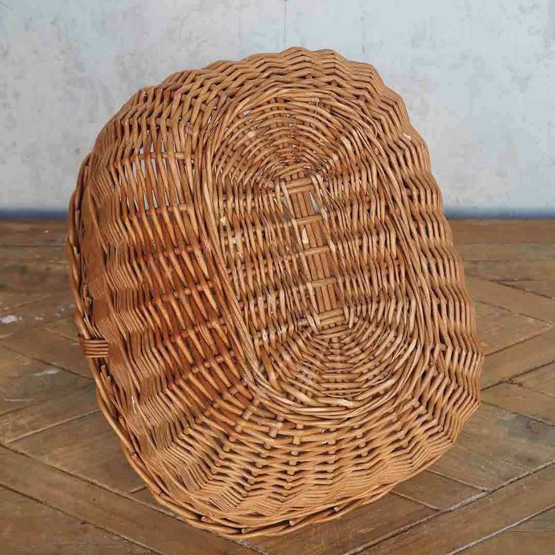 ヴィンテージ ウィッカーバスケット シンプルなイギリス製の手編み籠5