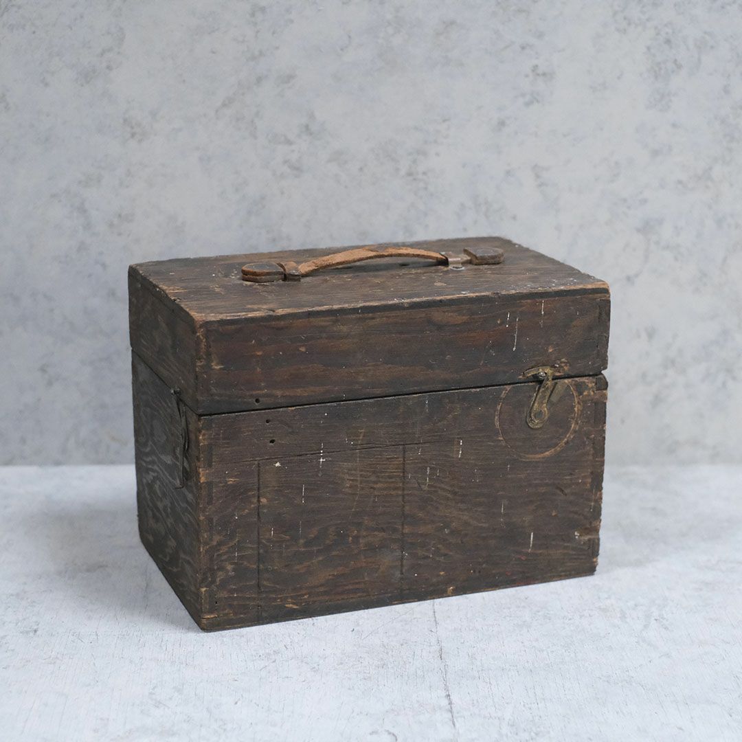 アンティーク ウッドボックス イギリス 蓋付き木箱