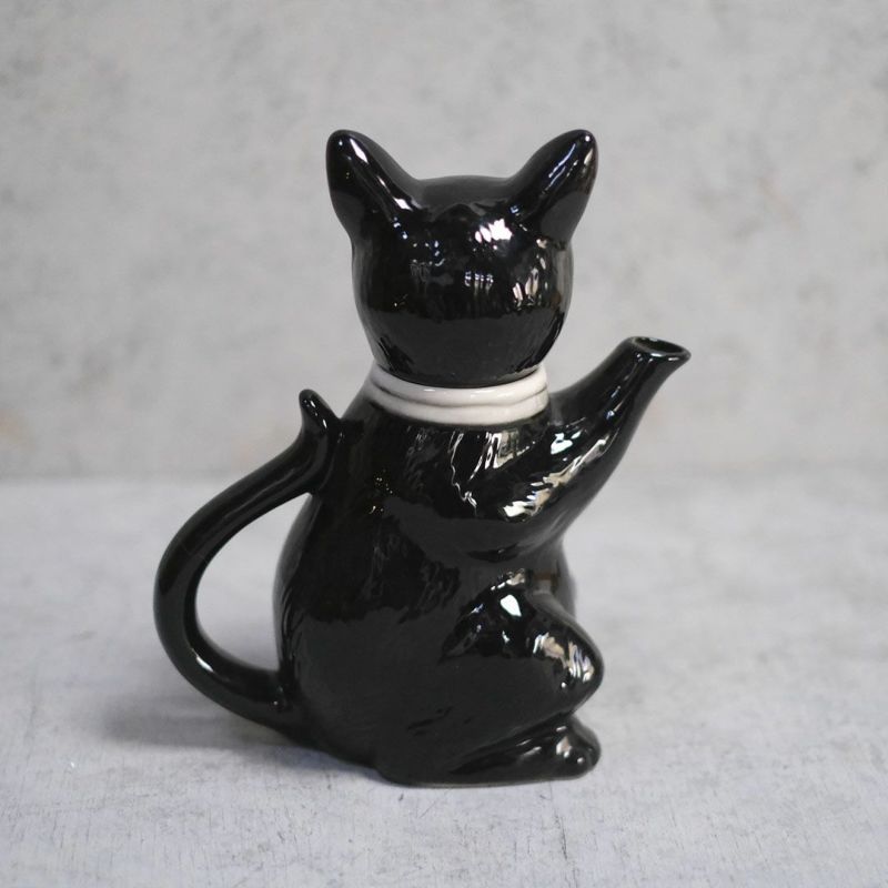 値上げ幅黒猫　ティーポット　ねこ　骨董　置物　アンティーク　ビンテージポット　クリスマス コーヒー・ティーカップ