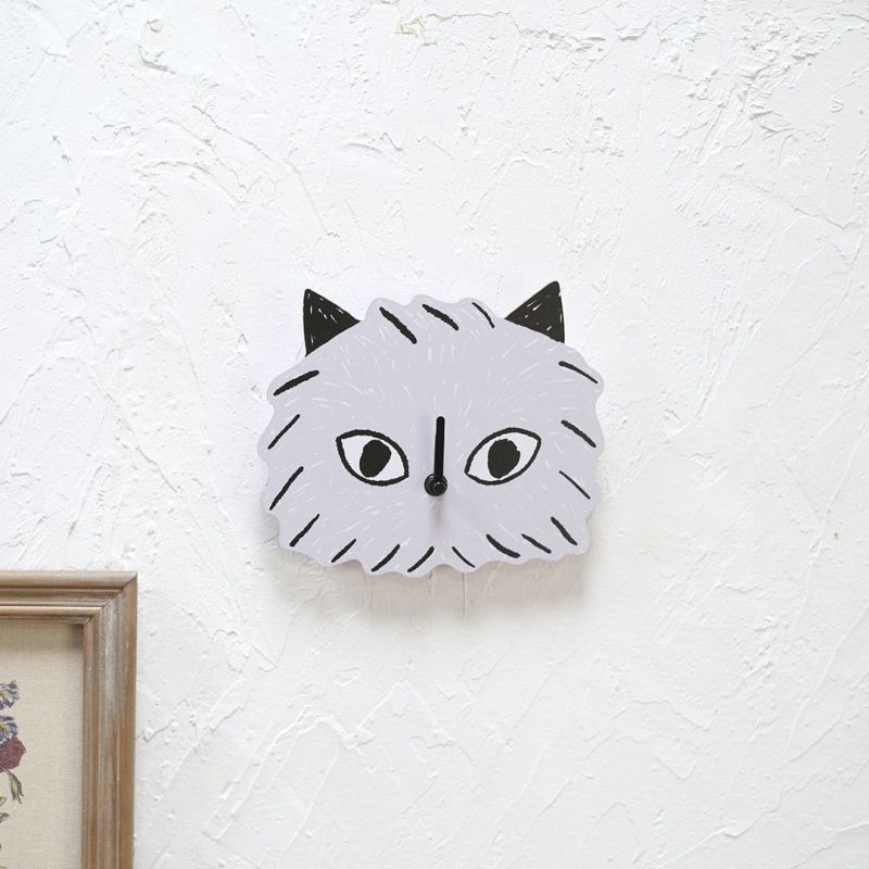 かわいいYamabatosha ねこの壁掛け時計 キャットウォール