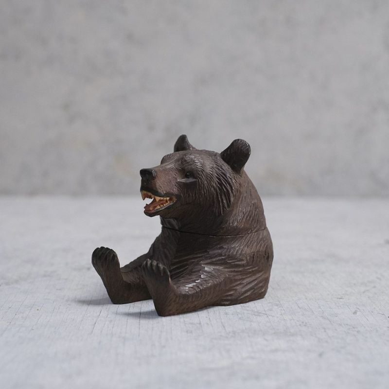 アンティーク木彫り熊オブジェ スイス 小物入れの通販 アンティーク 