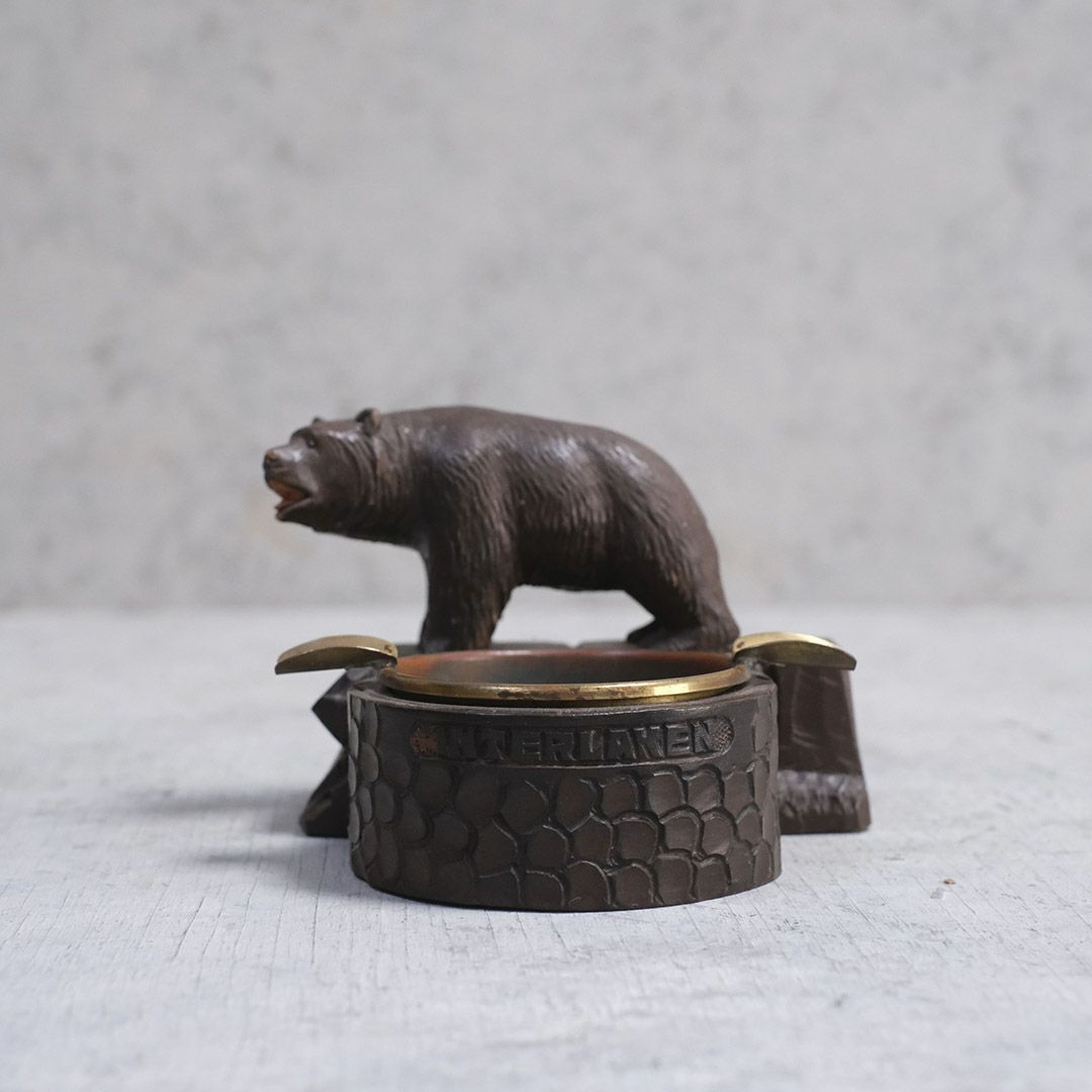 アンティーク木彫り熊灰皿 スイス 小物入れ3