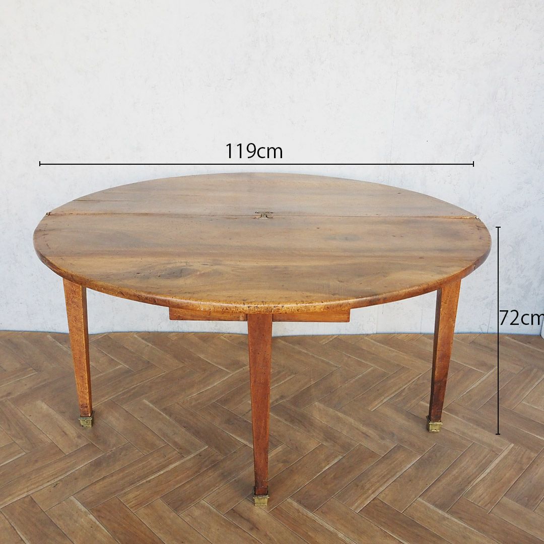 アンティーク エクステンションテーブル イギリス 半円から円卓へ拡張できるテーブル