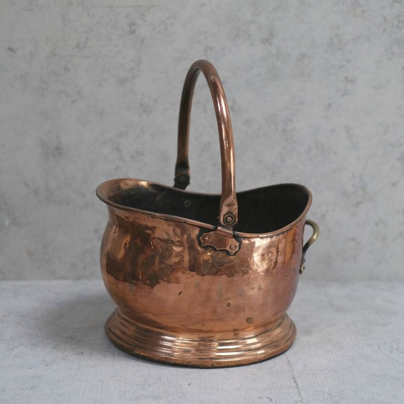 アンティークコールバケツ イギリス コッパー 銅製バケツの通販