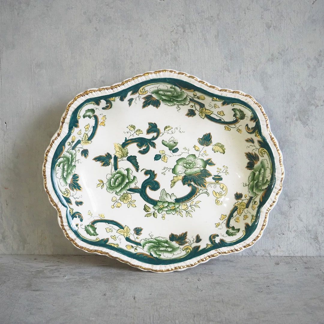 アンティークMASON'S 大皿 Chartreuse 陶器 イギリス シノワズリ メイソン