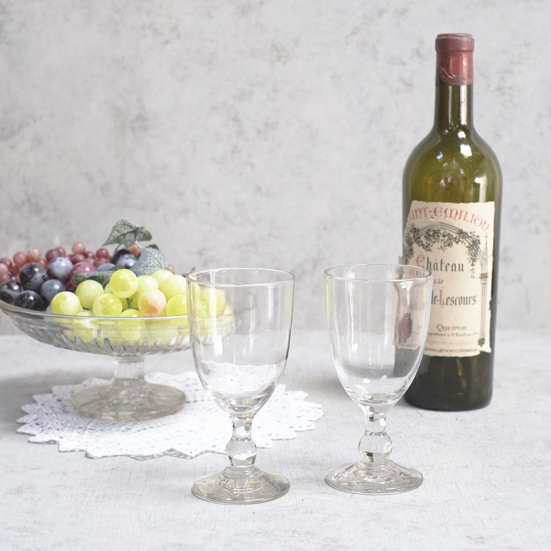 アンティーク 手吹きのビストログラス 1800年代 ワイングラス透明