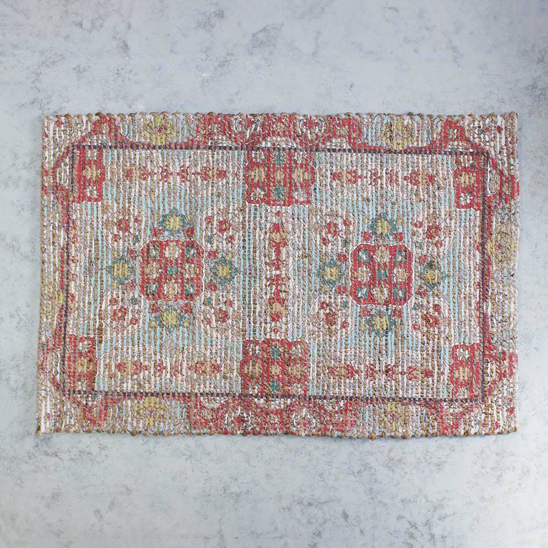 インド麻のヴィンテージ調ラグ